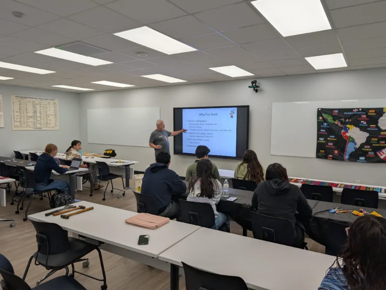 man presenting to class