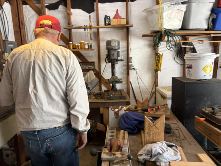 man working in garage